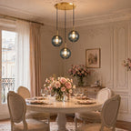 3 Lights Pendant Lighting Fixture with 15CM Glass