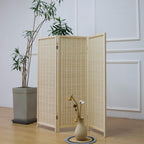 3 Panel Bamboo Room Divider Short Folding Screen