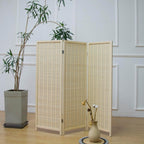3 Panel Bamboo Room Divider Short Folding Screen