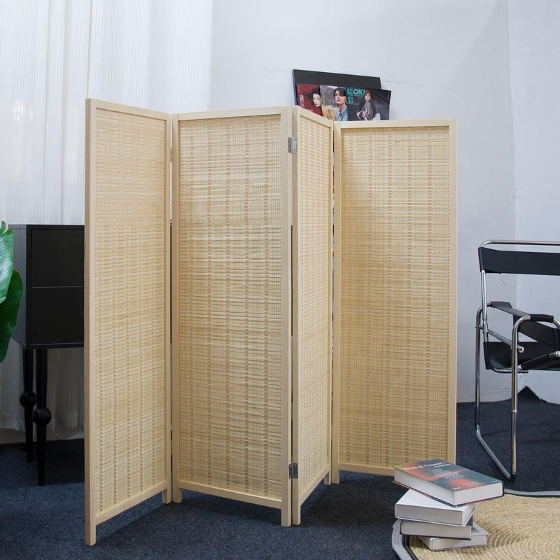 3 Panel Bamboo Room Divider Short Folding Screen