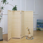 3 Panel Bamboo Room Divider Short Folding Screen