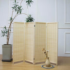 3 Panel Bamboo Room Divider Short Folding Screen