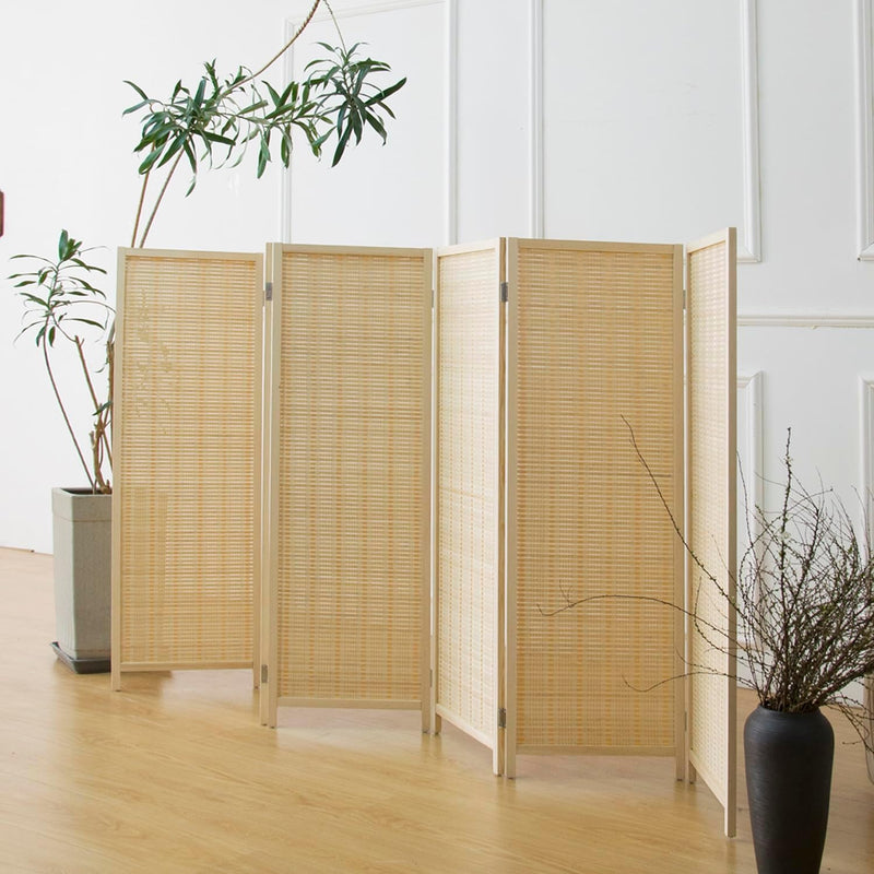3 Panel Bamboo Room Divider Short Folding Screen