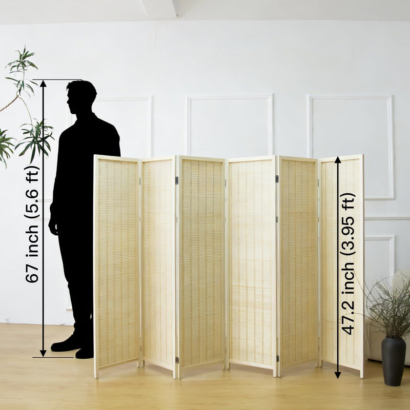 3 Panel Bamboo Room Divider Short Folding Screen