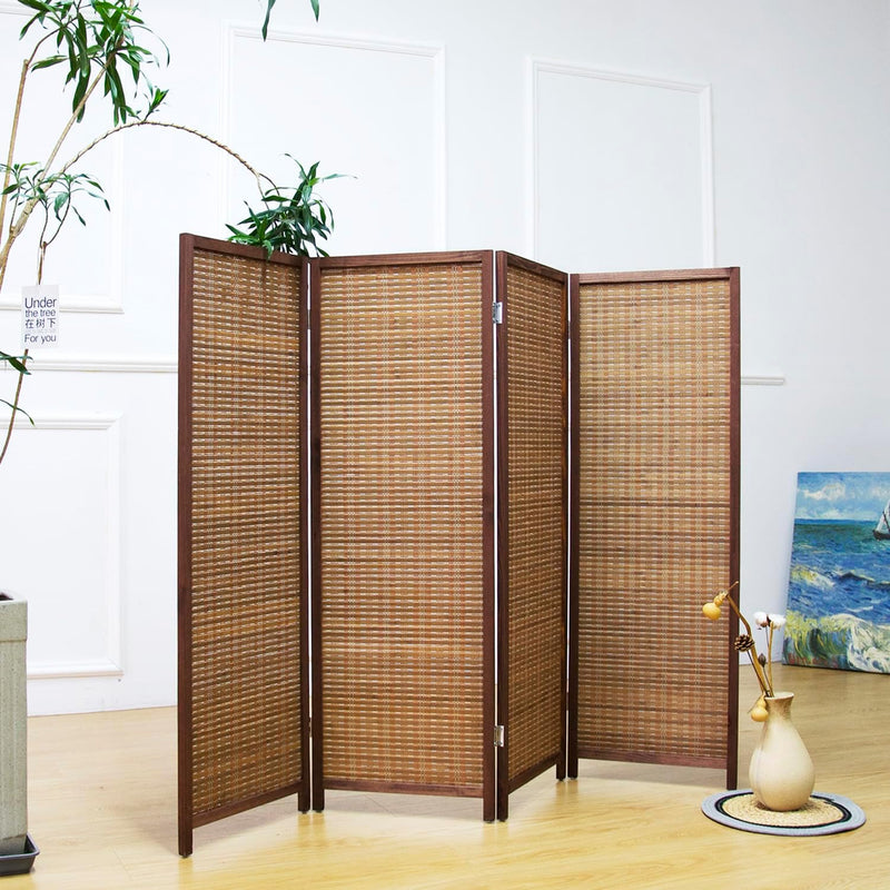 3 Panel Bamboo Room Divider Short Folding Screen