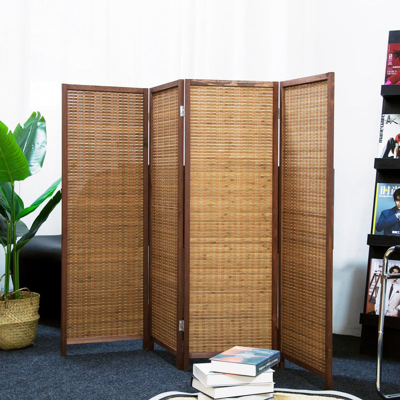 3 Panel Bamboo Room Divider Short Folding Screen