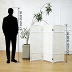 3 Panel Rattan Divider Short Room Partition Screen