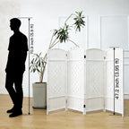 3 Panel Rattan Divider Short Room Partition Screen