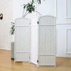 3 Panel Rattan Divider Short Room Partition Screen