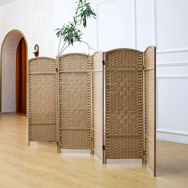 3 Panel Rattan Divider Short Room Partition Screen
