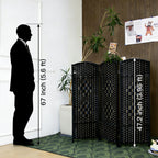 3 Panel Rattan Divider Short Room Partition Screen