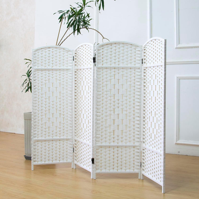 3 Panel Rattan Divider Short Room Partition Screen