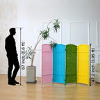 3 Panel Rattan Divider Short Room Partition Screen