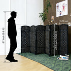 3 Panel Rattan Divider Short Room Partition Screen