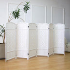 3 Panel Rattan Divider Short Room Partition Screen