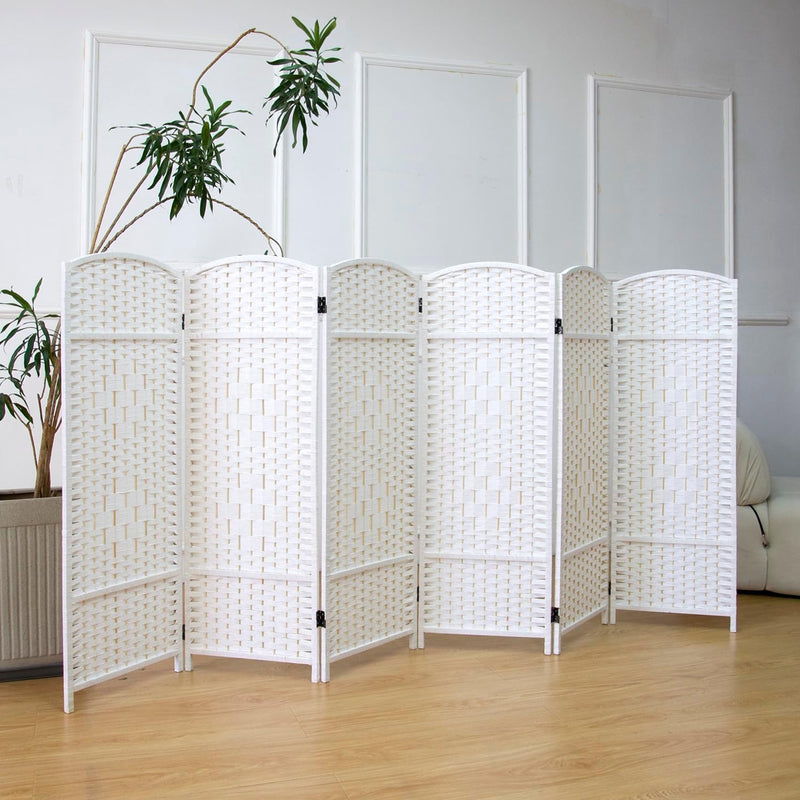 3 Panel Rattan Divider Short Room Partition Screen