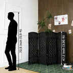 3 Panel Rattan Divider Short Room Partition Screen