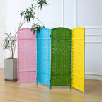 3 Panel Rattan Divider Short Room Partition Screen