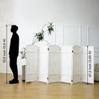 3 Panel Rattan Divider Short Room Partition Screen