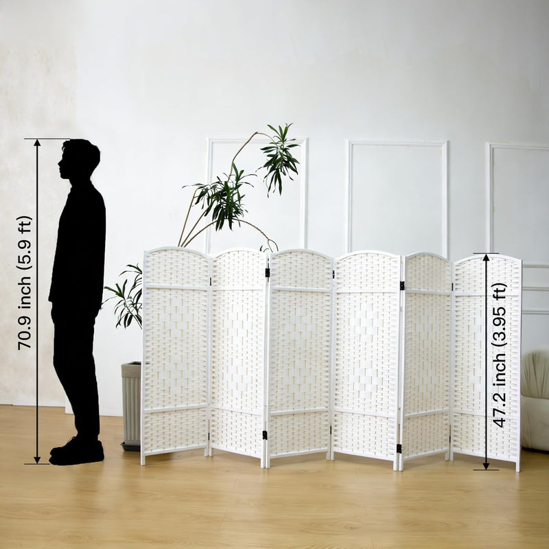 3 Panel Rattan Divider Short Room Partition Screen
