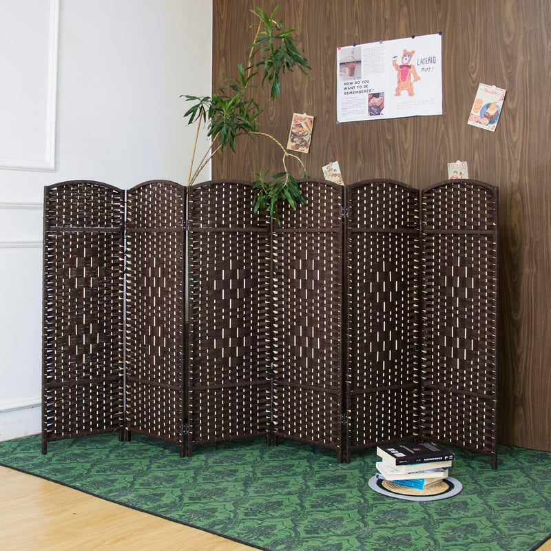 3 Panel Rattan Divider Short Room Partition Screen