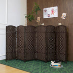 3 Panel Rattan Divider Short Room Partition Screen