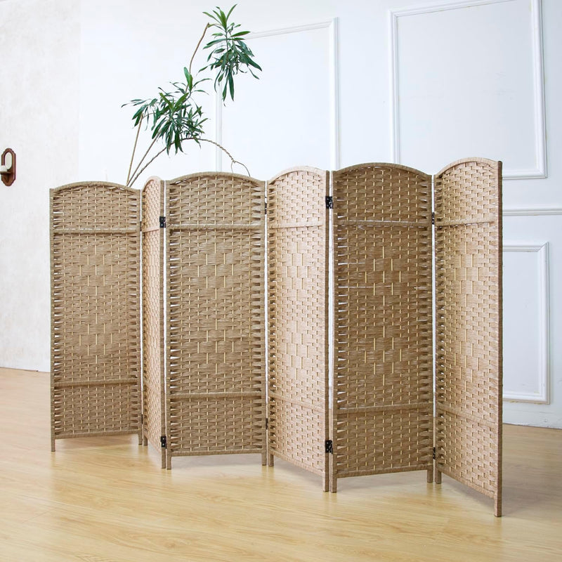 3 Panel Rattan Divider Short Room Partition Screen