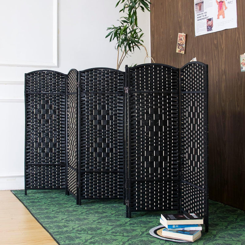 3 Panel Rattan Divider Short Room Partition Screen