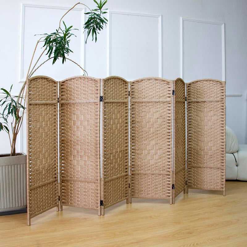 3 Panel Rattan Divider Short Room Partition Screen