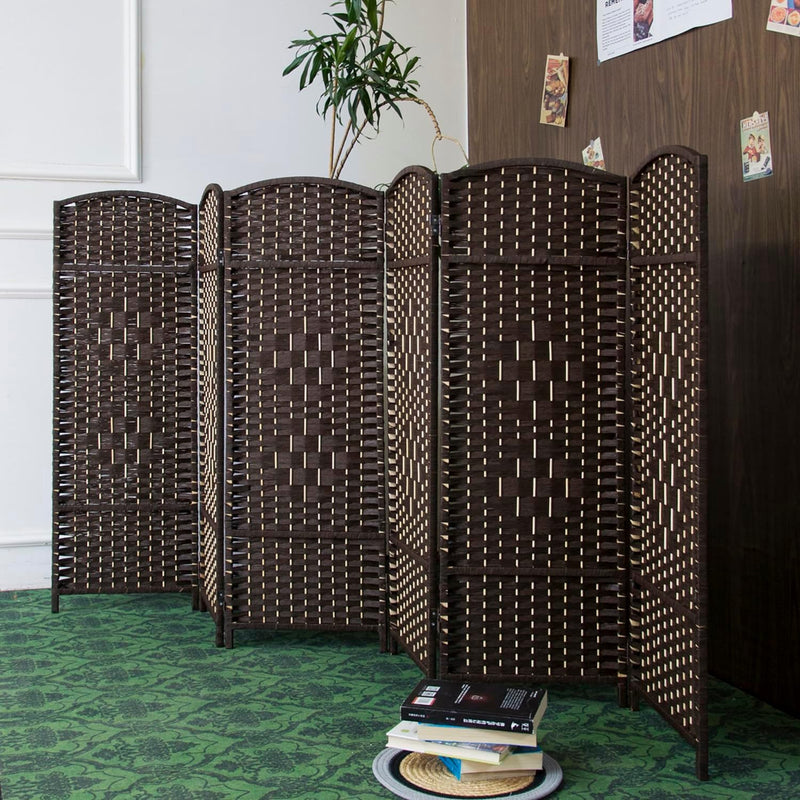 3 Panel Rattan Divider Short Room Partition Screen