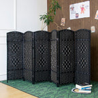 3 Panel Rattan Divider Short Room Partition Screen