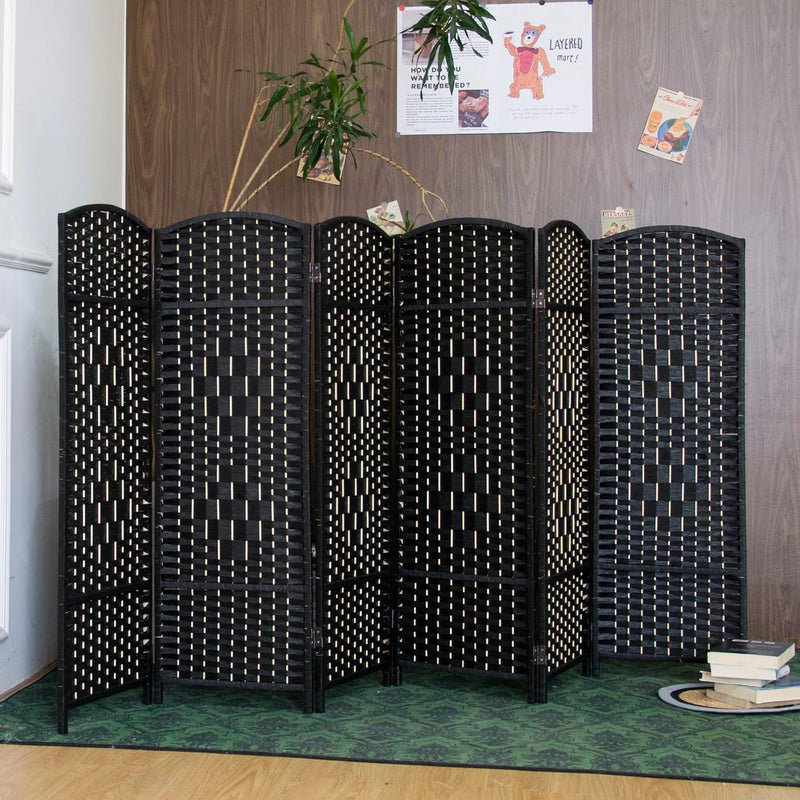 3 Panel Rattan Divider Short Room Partition Screen