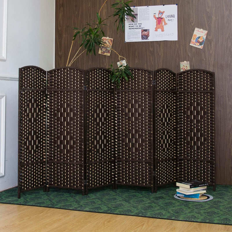 3 Panel Rattan Divider Short Room Partition Screen