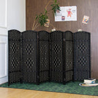 3 Panel Rattan Divider Short Room Partition Screen