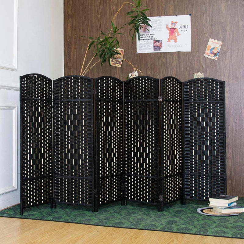 3 Panel Rattan Divider Short Room Partition Screen