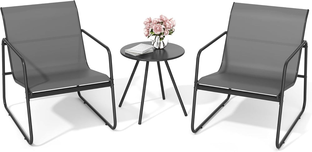 3-Piece Patio Bistro Set Garden Furniture with Table