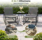 3-Piece Patio Bistro Set Garden Furniture with Table