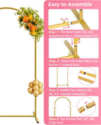 3-Piece Wedding Backdrop Stand Set 2.2m 2m 1.8m