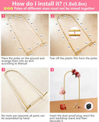 3-Piece Wedding Backdrop Stand Set 2.2m 2m 1.8m