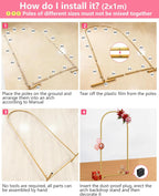 3-Piece Wedding Backdrop Stand Set 2.2m 2m 1.8m