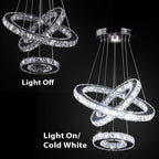 3 Ring Crystal Pendant Light Cool
