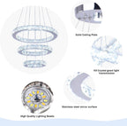 3 Ring Crystal Pendant Light Cool