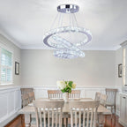 3 Ring Crystal Pendant Light Cool