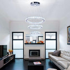 3 Ring Crystal Pendant Light Cool