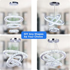 3 Ring Crystal Pendant Light Cool