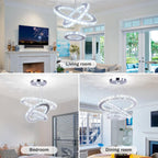 3 Ring Crystal Pendant Light Cool