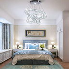 3-Ring Modern Acrylic Crystal Ring Pendant Chandelier Cool
