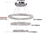 3-Ring Modern Acrylic Crystal Ring Pendant Chandelier Cool
