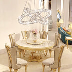 3-Ring Modern Acrylic Crystal Ring Pendant Chandelier Cool