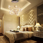 3-Ring Modern Acrylic Crystal Ring Pendant Chandelier Cool